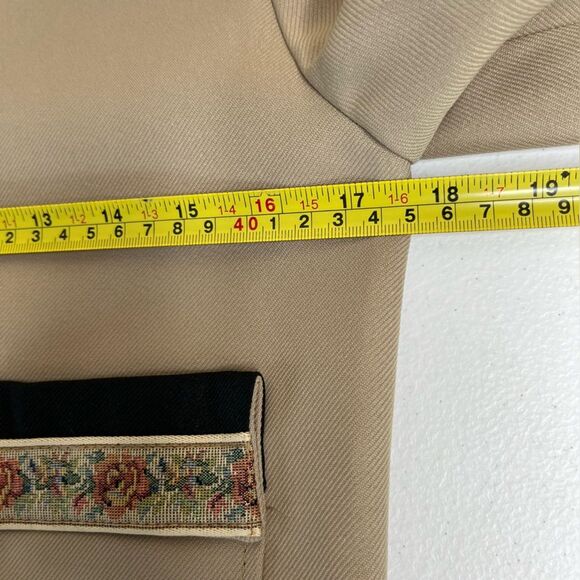 Vintage 70s Jerell of Texas Tan Sleeveless Jumpsuit Jacket Floral Braid Women 5 - Picture 13 of 16